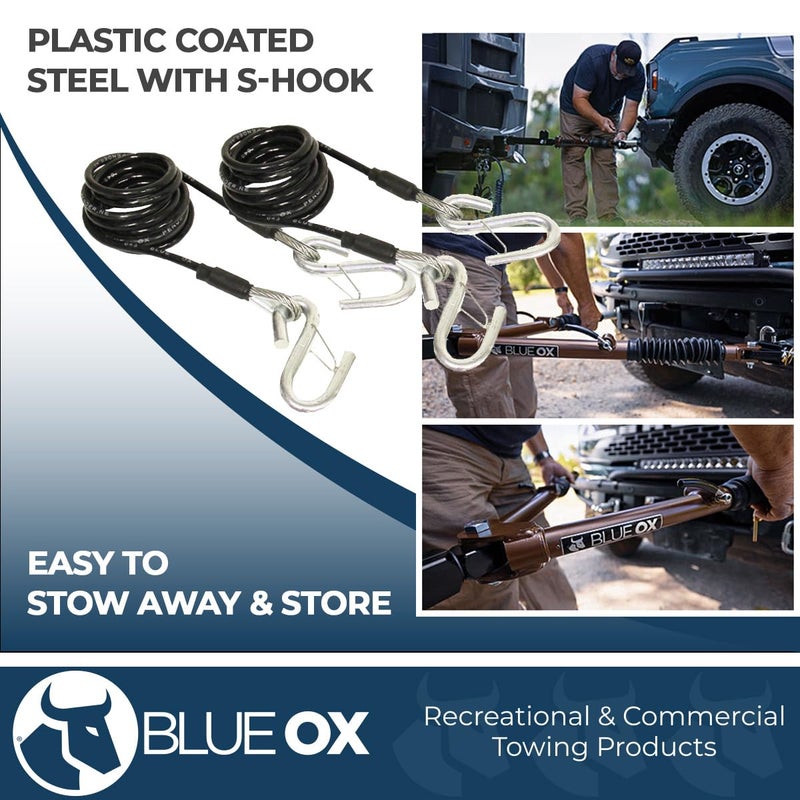 Blue Ox BX88196 Safety Cable Kit  Class III  7500lb  7 ft. - Image 3